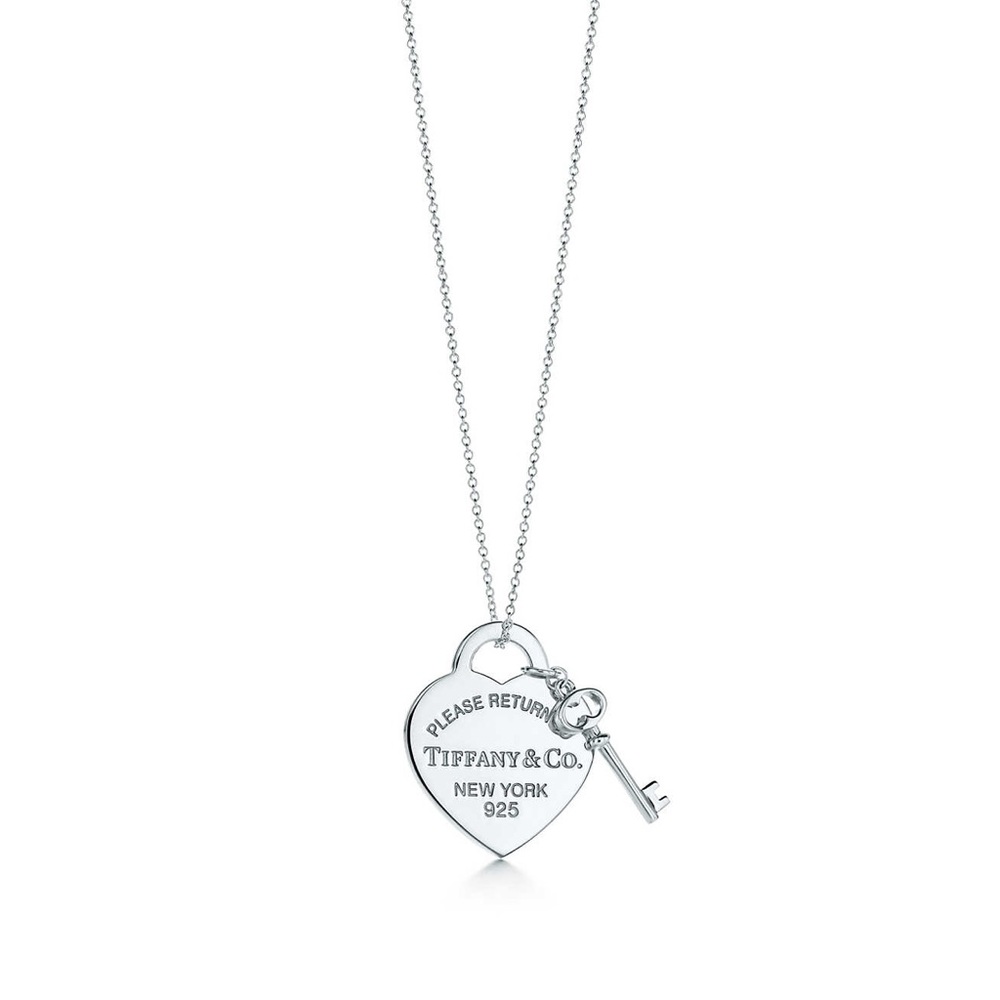 Tiffany & Co. Heart Tag with Key Pendant Necklace